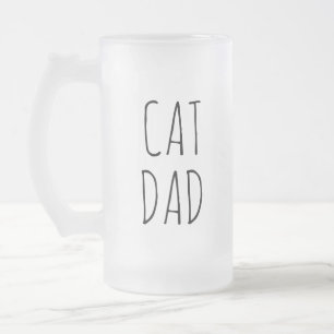 Caneca De Cerveja Vidro Jateado "Pai de Gato" Simples Farmhouse Moderno