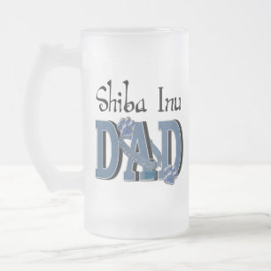 Caneca De Cerveja Vidro Jateado PAI de Shiba Inu