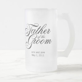 Caneca De Cerveja Vidro Jateado Pai do Groom Mug