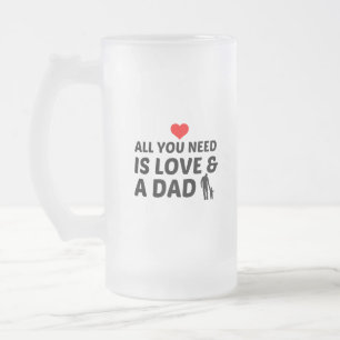 CANECA DE CERVEJA VIDRO JATEADO PAI E AMOR