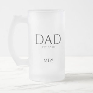 Caneca De Cerveja Vidro Jateado Pai Estabeleceu Inicial do Monograma