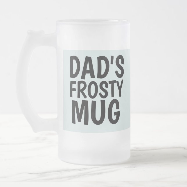CANECA DE CERVEJA VIDRO JATEADO PAI FROSTY DIA DE OS PAIS VIDRO DE FOSCO (Esquerda)