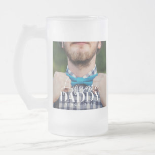 Caneca De Cerveja Vidro Jateado Pai Incrível Desde 20XX Foto Elegante Simples
