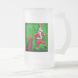 Caneca De Cerveja Vidro Jateado Papai Noel