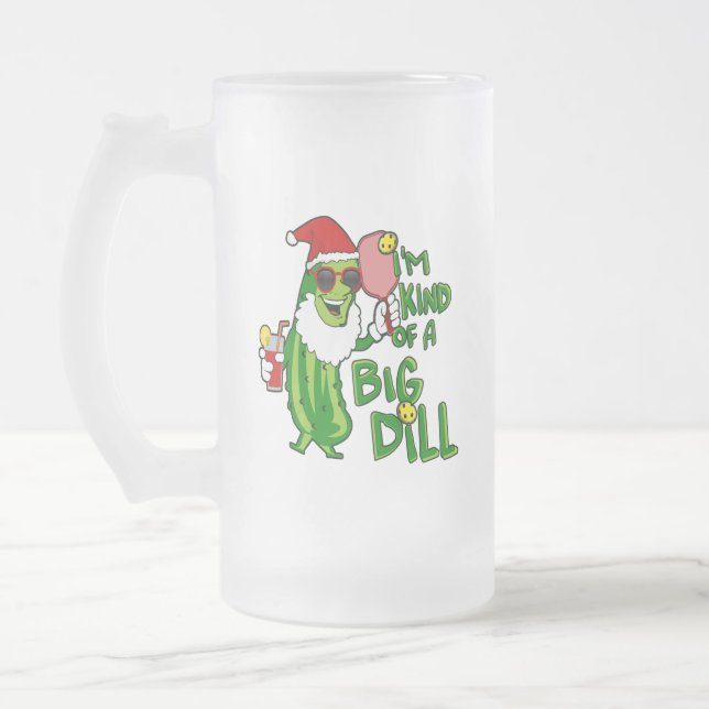Caneca De Cerveja Vidro Jateado Papais noeis de piclebol Grandes Dill (Esquerda)
