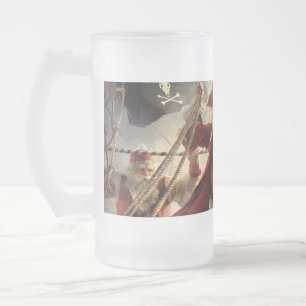 Caneca De Cerveja Vidro Jateado Papais noeis piratas