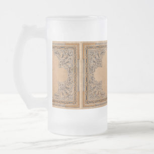 Caneca De Cerveja Vidro Jateado Papel de Knotwork Sepia Antigo