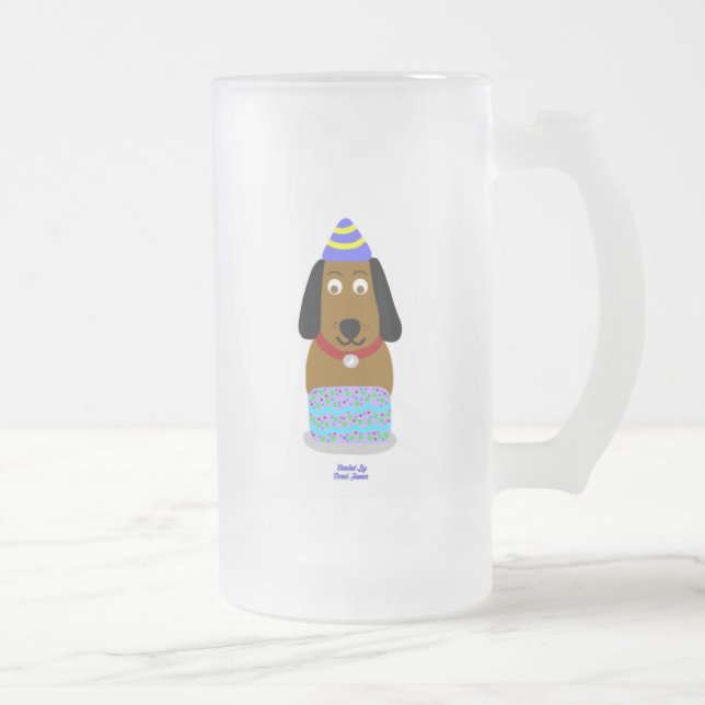 Caneca De Cerveja Vidro Jateado Parabéns Pup Fosco Grande Cama de Vidro (Direita)