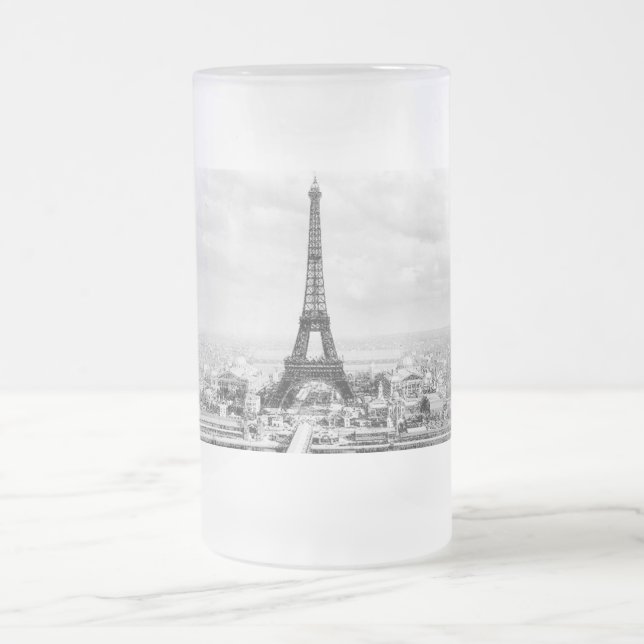 Caneca De Cerveja Vidro Jateado Paris 1889 (Centro)