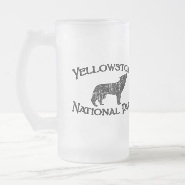 Caneca De Cerveja Vidro Jateado Parque nacional de Yellowstone (Esquerda)