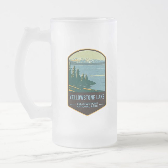 Caneca De Cerveja Vidro Jateado Parque Nacional do Lago Yellowstone (Esquerda)