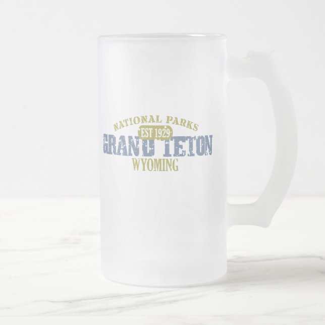 Caneca De Cerveja Vidro Jateado Parque nacional grande de Teton (Direita)
