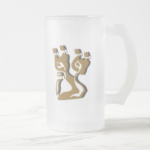 Caneca De Cerveja Vidro Jateado Pássaro