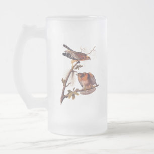 Caneca De Cerveja Vidro Jateado Pássaro de Preia ruivo Hawk Audubon
