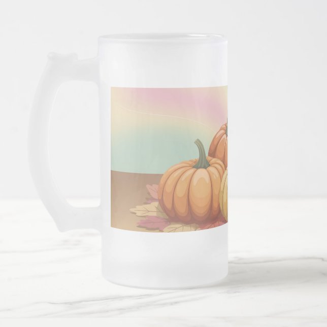 Caneca De Cerveja Vidro Jateado Pastel Glossy Fosco (Esquerda)
