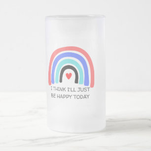 Caneca De Cerveja Vidro Jateado Pastel Rainbow Quote Mug