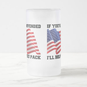 Caneca De Cerveja Vidro Jateado Patriota Americano