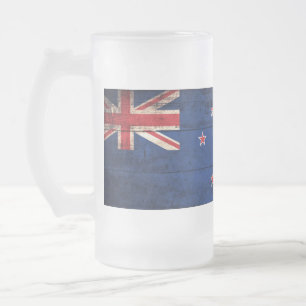 Caneca De Cerveja Vidro Jateado Pavilhão Antigo Wooden Nova Zelândia;