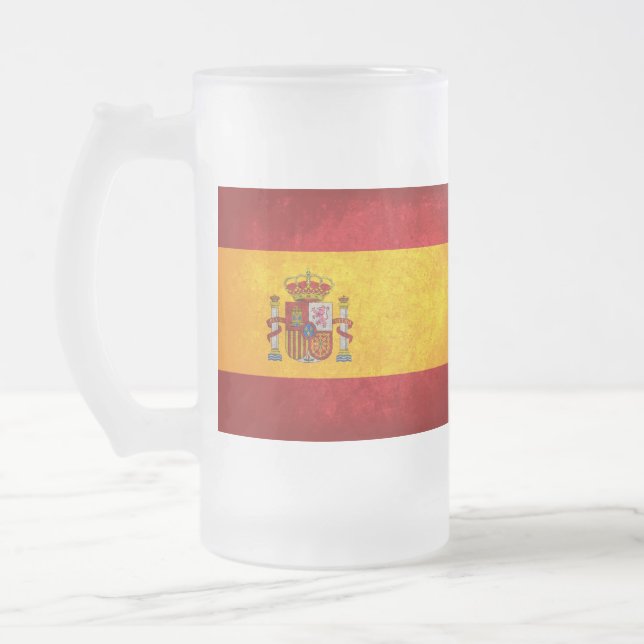 Caneca De Cerveja Vidro Jateado Pavilhão de espanha; (Esquerda)