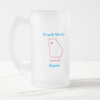 Caneca De Cerveja Vidro Jateado Peach Meets Bama Frosted Mug