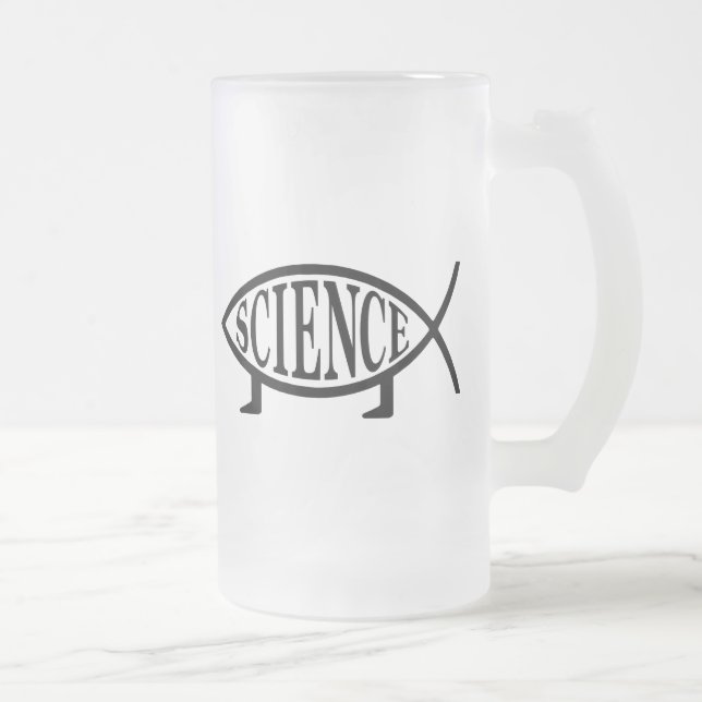 Caneca De Cerveja Vidro Jateado Peixes da ciência (Direita)