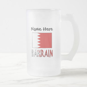 Caneca De Cerveja Vidro Jateado Personalizado do Bahrein e da Bandeira do Bahrein 