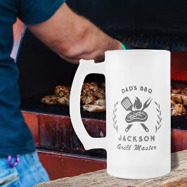 Caneca De Cerveja Vidro Jateado Personalizado Pai Mestre da Churrasqueira Churrasc