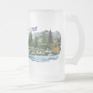 Caneca De Cerveja Vidro Jateado Personalizar a vida selvagem alta das montanhas