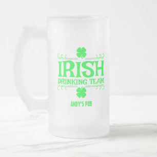 Caneca De Cerveja Vidro Jateado Personalizar, Equipe Irlandesa de Bebedores, Sortu