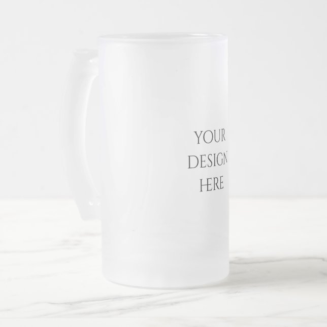 Caneca De Cerveja Vidro Jateado Personalizar ou Customizar  (Frente Esquerda)