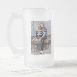 Caneca De Cerveja Vidro Jateado Personalize com sua foto