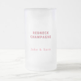 Caneca De Cerveja Vidro Jateado Personalized Redneck Champagne Pink