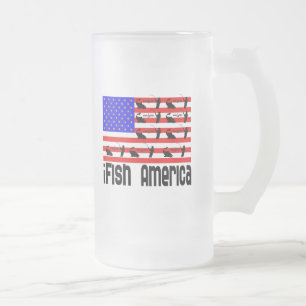 Caneca De Cerveja Vidro Jateado Pesca com presentes na América do Peixe