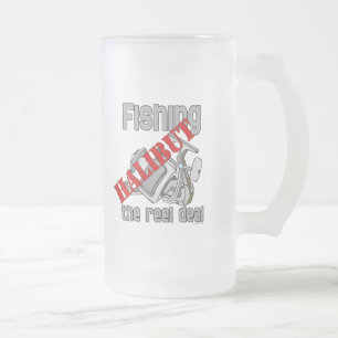 Caneca De Cerveja Vidro Jateado Pesca De Alabote, Pesca De Enguias
