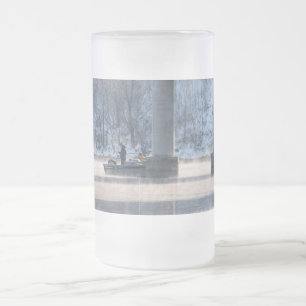 Caneca De Cerveja Vidro Jateado Pesca de Inverno Abafada Table Rock Lake Vidro Emb