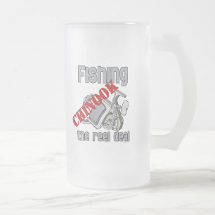 Caneca De Cerveja Vidro Jateado Pesca De Salmão Chinook Pesca De Reel Deal
