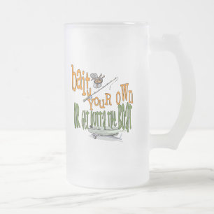 Caneca De Cerveja Vidro Jateado Pesca Engraçada De Cama De Humor De Pesca Isca