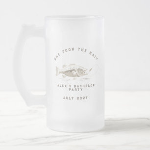 Caneca De Cerveja Vidro Jateado Pescador Engraçado Festa de Solteiro Personalizada