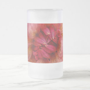 Caneca De Cerveja Vidro Jateado pétalas rosa
