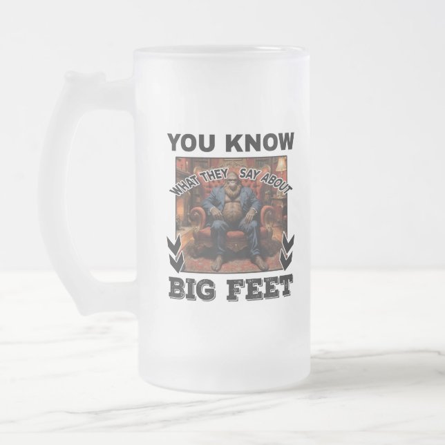 Caneca De Cerveja Vidro Jateado Piada de Pés-Bigpés (Esquerda)