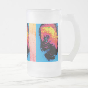 Caneca De Cerveja Vidro Jateado pimenta e plástico silenciado