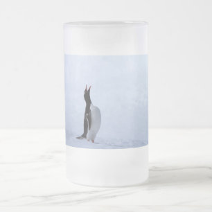 Caneca De Cerveja Vidro Jateado Pinguim Gentoo