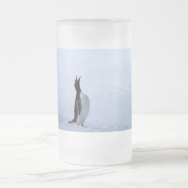 Caneca De Cerveja Vidro Jateado Pinguim Gentoo (Centro)