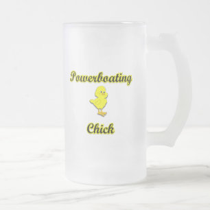 Caneca De Cerveja Vidro Jateado Pintinho de Powerboating