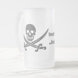 Caneca De Cerveja Vidro Jateado Pirata imediato - apenas adicione o rum