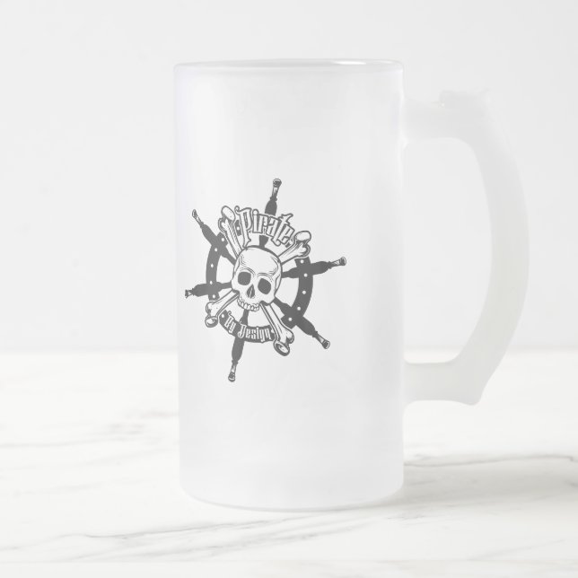 Caneca De Cerveja Vidro Jateado Pirate Beer Mug (Direita)