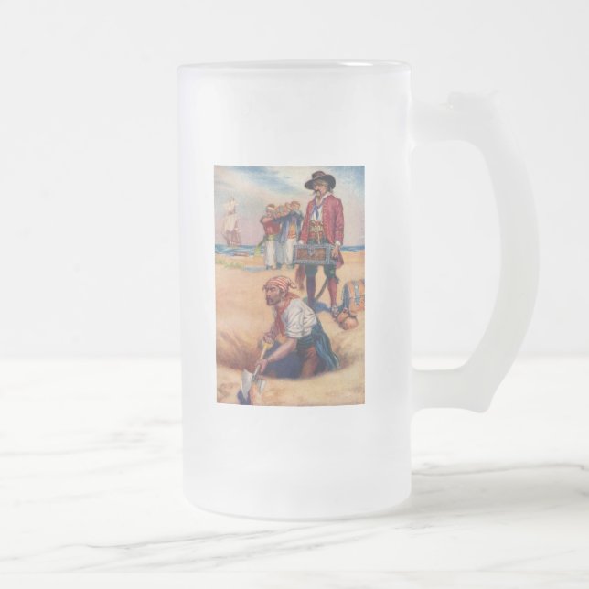 Caneca De Cerveja Vidro Jateado Pirate Treasure (Direita)
