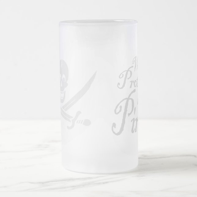 Caneca De Cerveja Vidro Jateado PirateWarning,Mug (Centro)