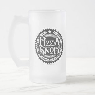 Caneca De Cerveja Vidro Jateado Pizza Snob - amante de pizza engraçado