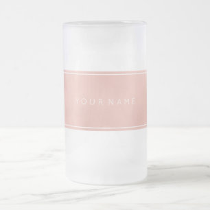 Caneca De Cerveja Vidro Jateado Pó Dourado Rosa Retangular Rosa Retangular Metálic